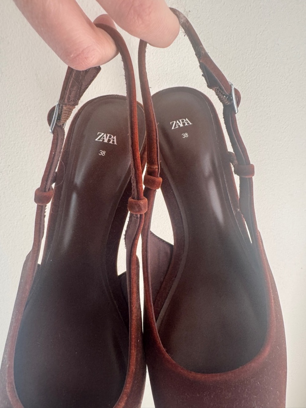 Zara Dark Brown Pointed Slingback Mules - Picture 5 of 7
